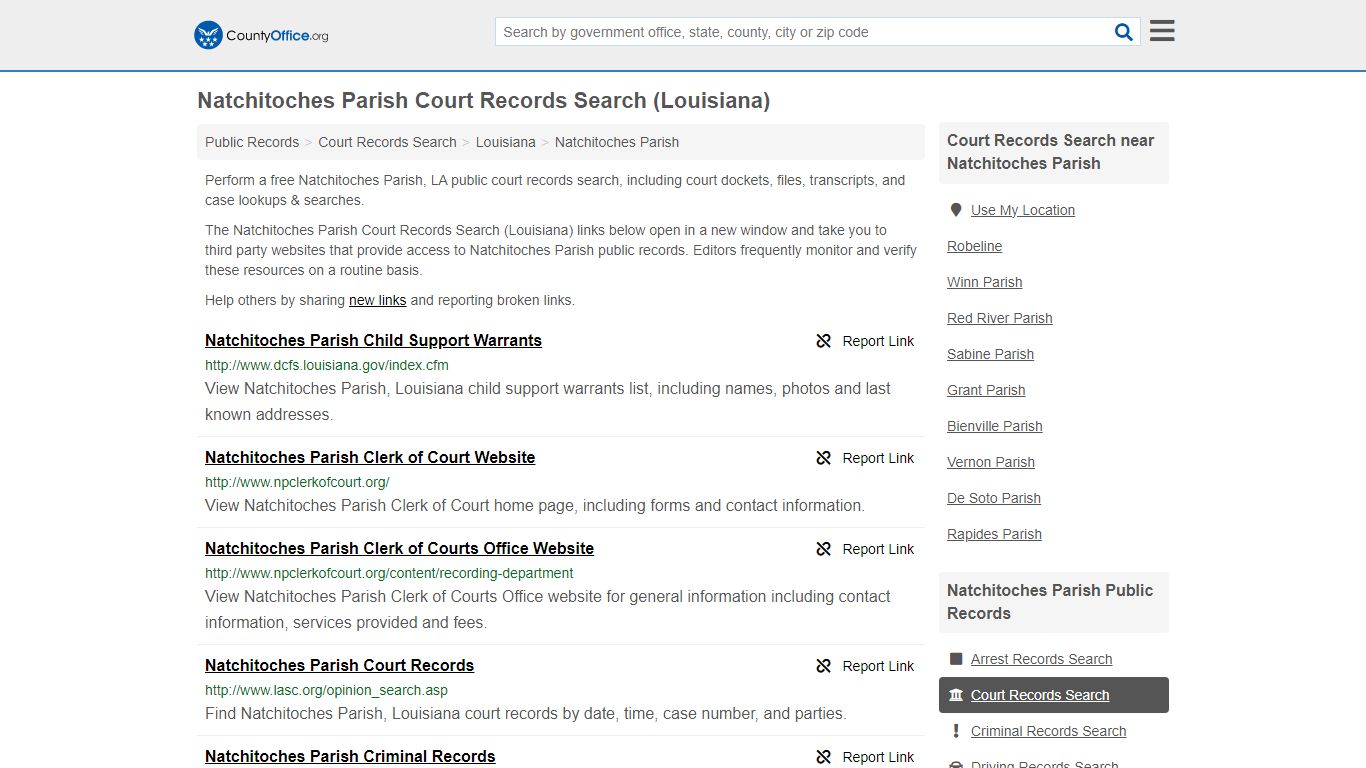 Natchitoches Parish Court Records Search (Louisiana) - County Office